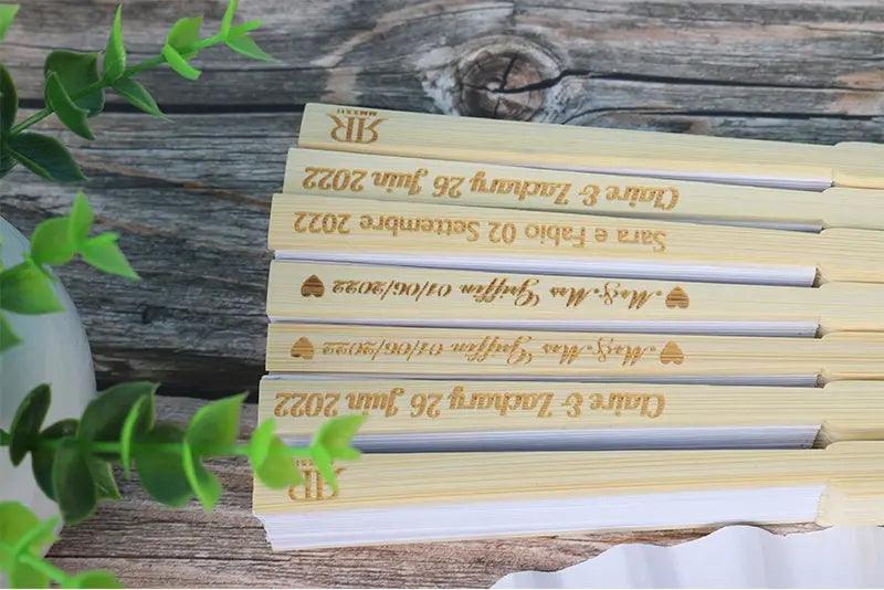 Éventails personnalisés avec ruban pour mariage - Atelier Eli'magine