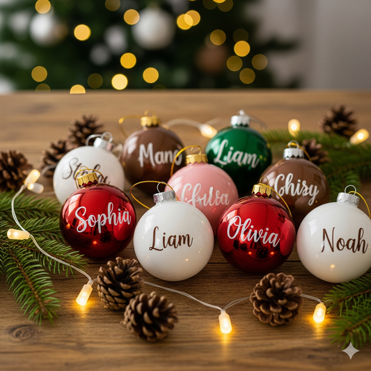 Boule de Noël Personnalisée en Verre – 6 cm