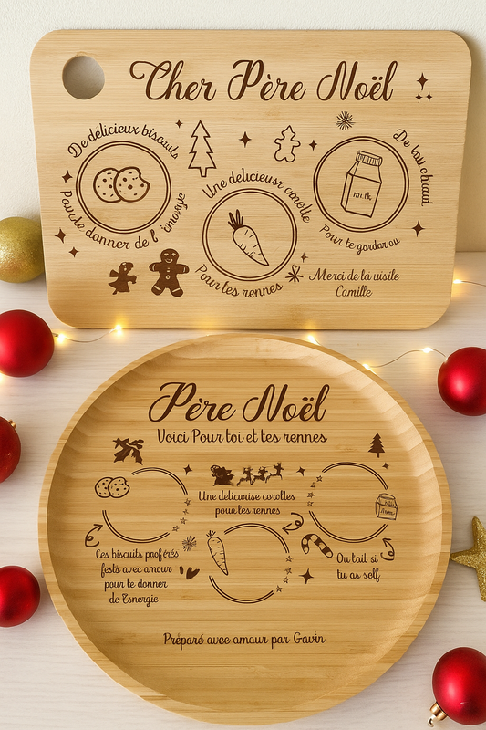 Plateau du père Noël - Planche de Noël - Collation des renne