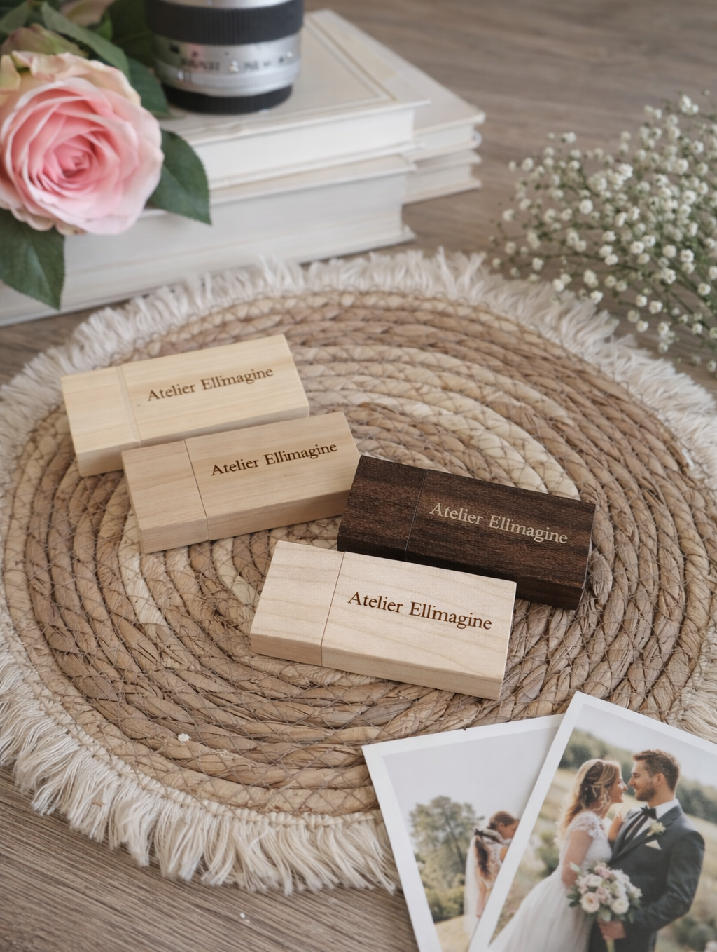 Clé USB 3.0 en bois à personnaliser forme Rectangle