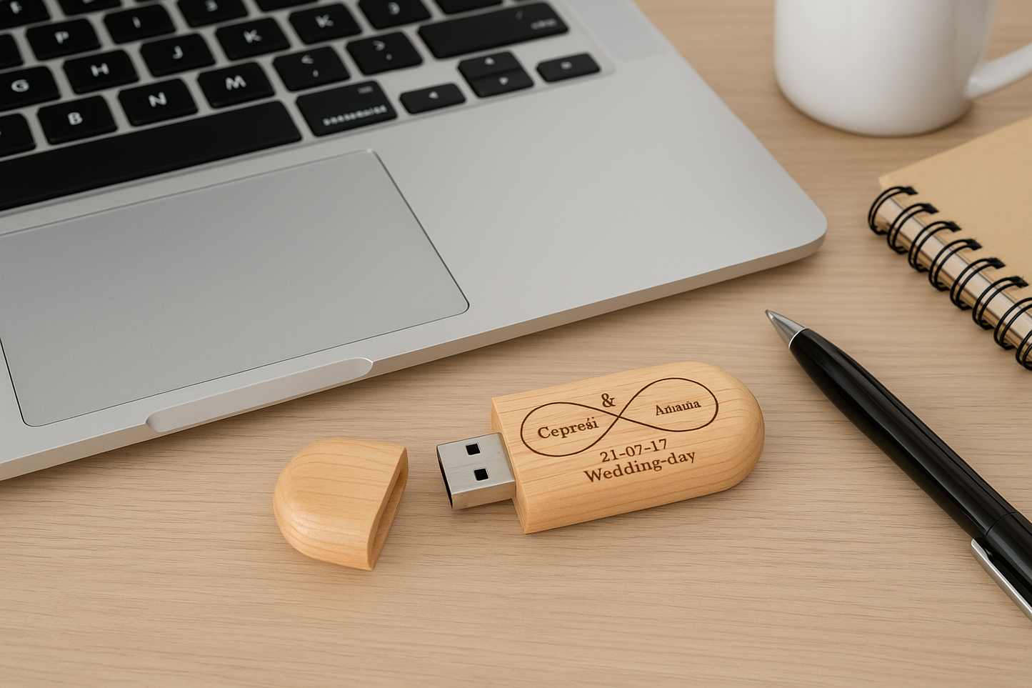 Clé USB 3.0 en bois à personnaliser