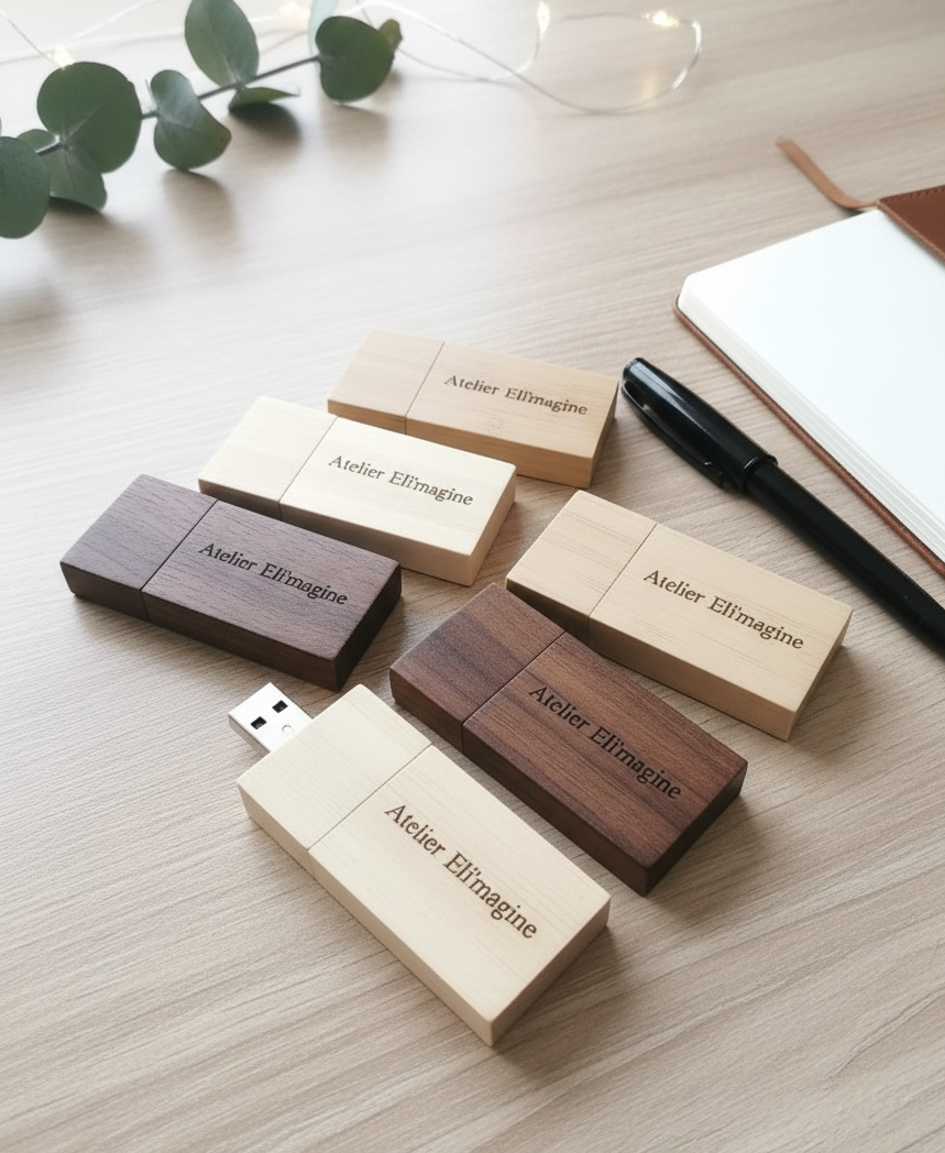 Clé USB 3.0 en bois à personnaliser forme Rectangle