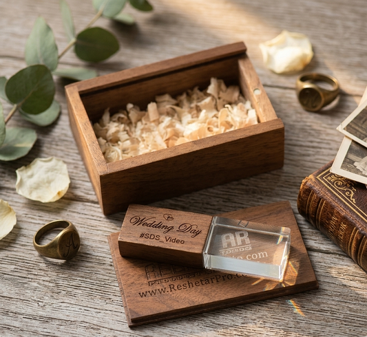 Coffret clé USB de 32Go en bois de Noyer à personnaliser