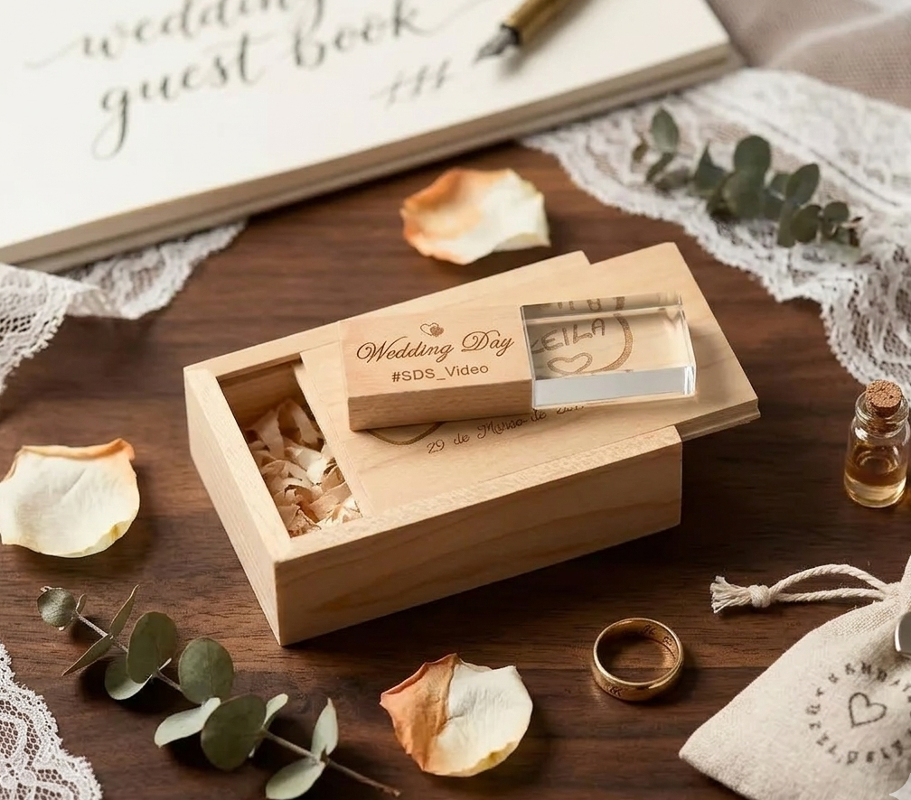 Coffret clé USB de 32Go en bois d'Erable à personnaliser