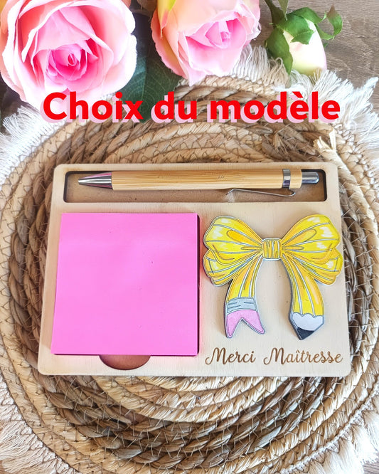 Support post-it personnalisé, bloc note, cadeau de fin d'année scolaire maîtresse/maître/atsem/nounou, cadeau fête des mères/mamie/