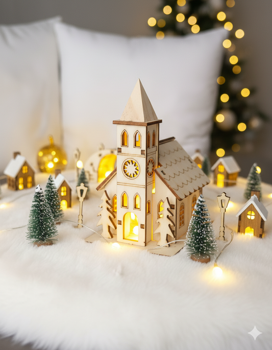 Église en bois, LED incluse