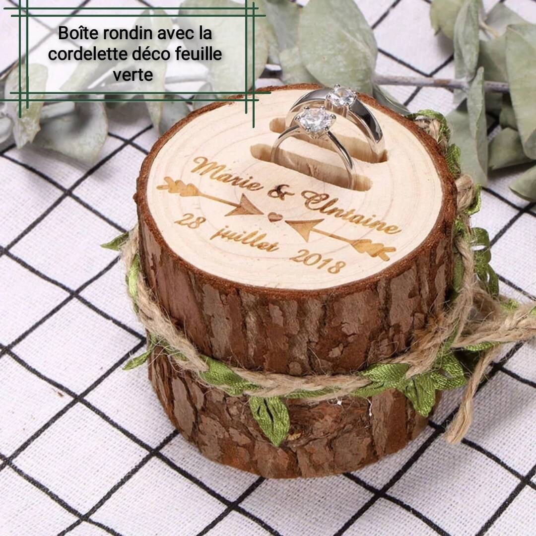 Boîte alliance personnalisée en bois naturel - 01