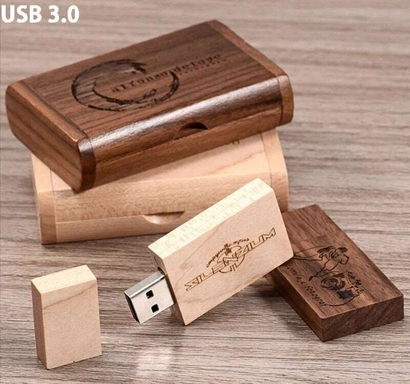 Coffret clé USB 3.0 de 32Go en bois d'Erable à personnaliser
