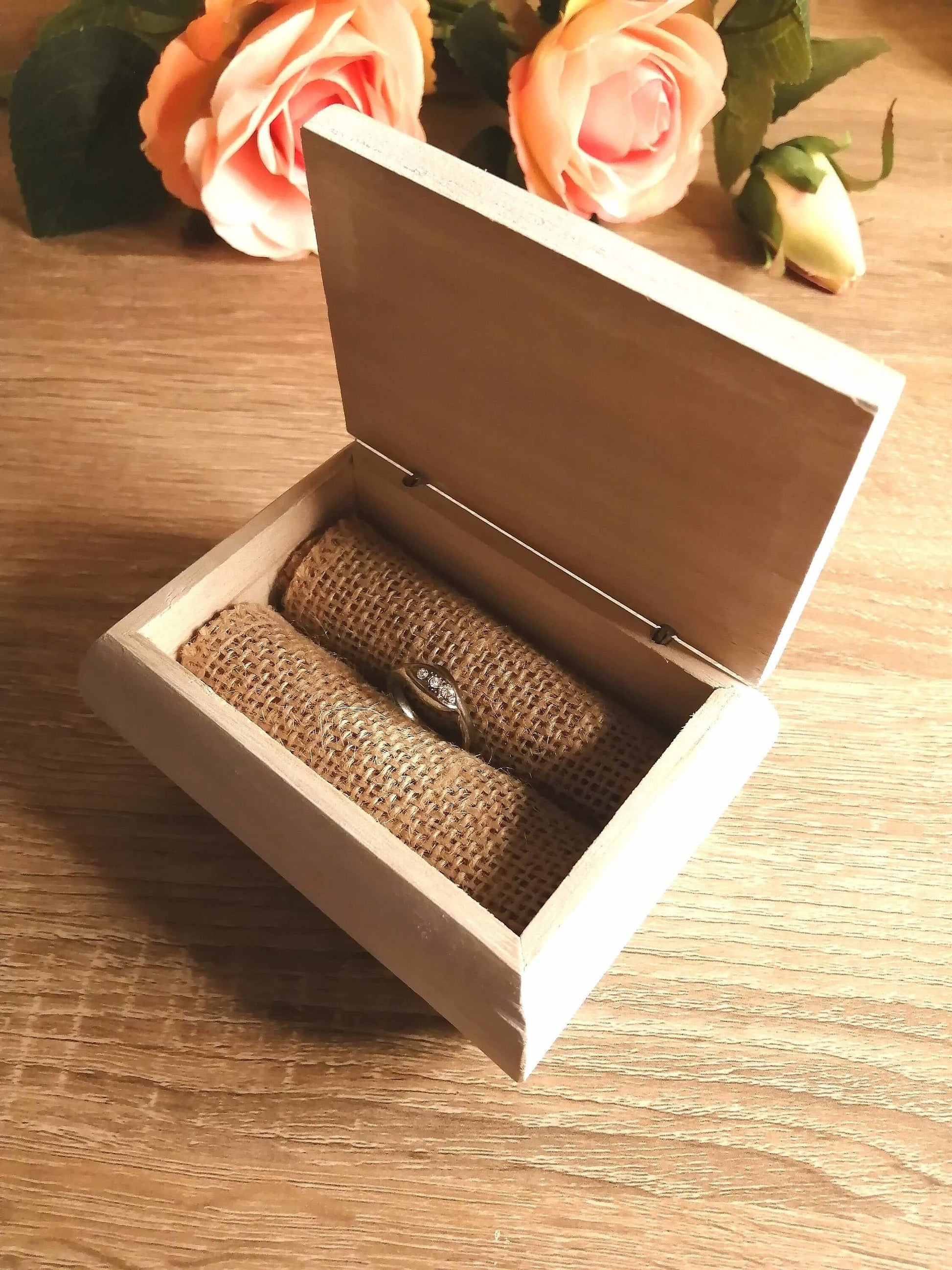 Boîte à alliance coffret Rustique en bois à personnaliser