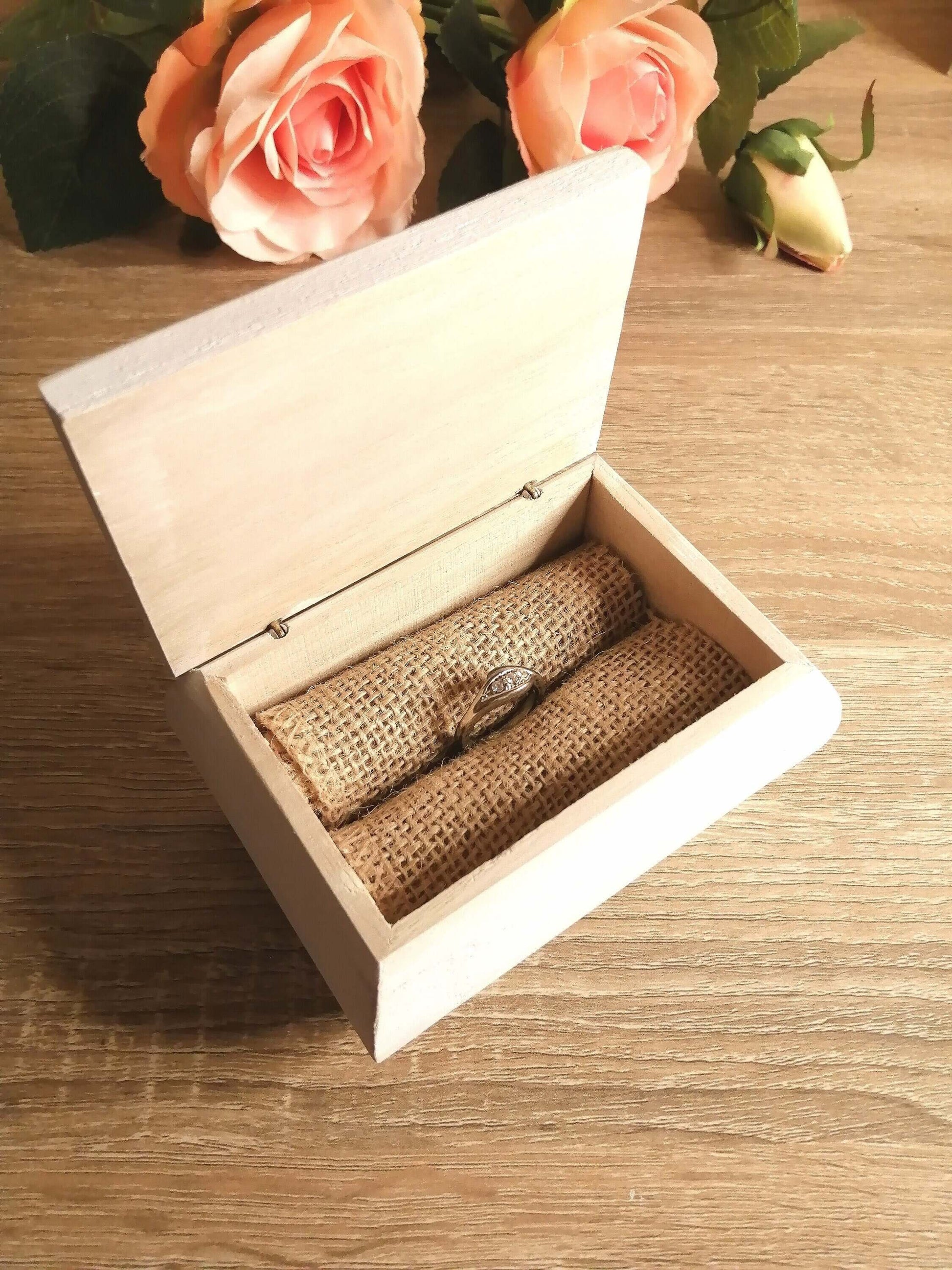 Boîte à alliance coffret Rustique en bois à personnaliser