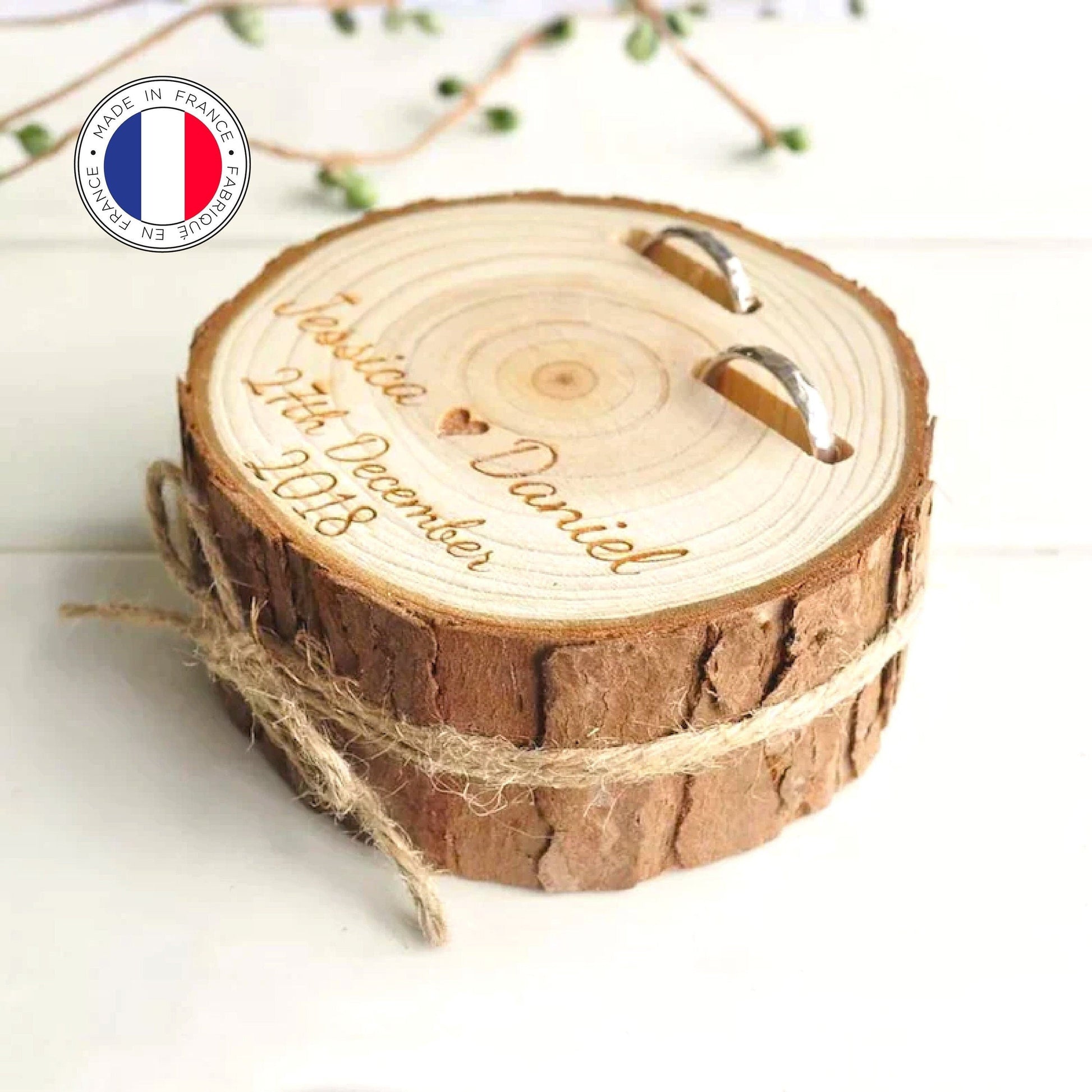 Boîte alliance personnalisée en bois naturel - 01