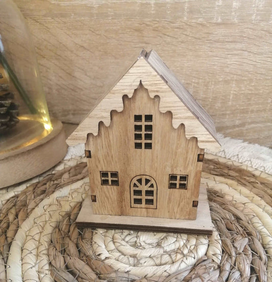 Maison en bois 8pc, village de noel