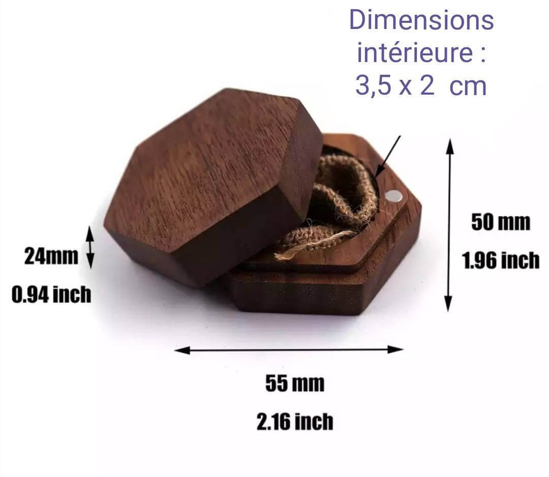 Boîte alliance à personnaliser en bois de Noyer ou Frêne -01